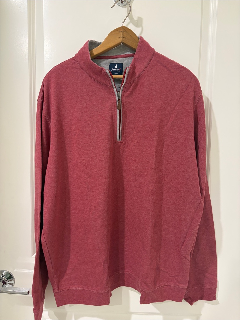 johnnie-O Men's Heathered Rose Quarter-Zip Pullover